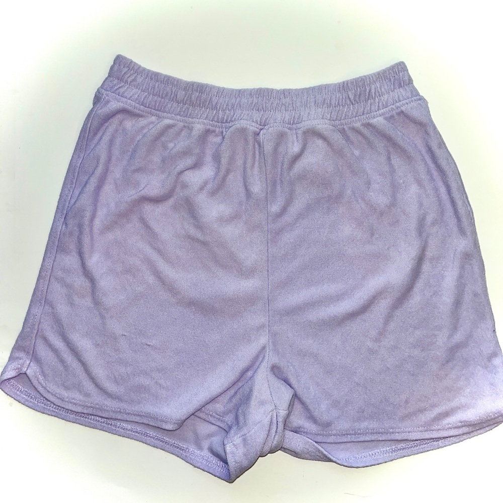 Lavender terry cloth shorts